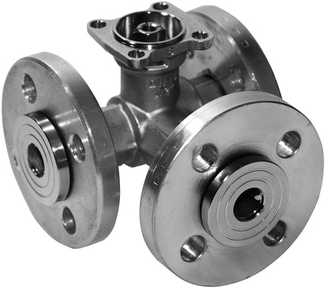 Betec kogelkraan 3W DN50 Kvs 25 RG R7050 - afb. 2