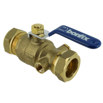 Bonfix kogelstopkraan 28mm knel + aftapgelegenheid