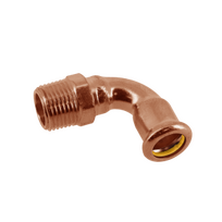 Bonfix Copper-press GAS Knie 1/2"buitendraad x 15 mm