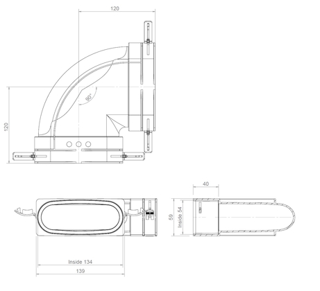 BUH HB+ bocht 90gr horizontal ovaal 4004 - afb. 2