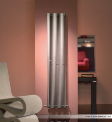 Buisradiator Giada 2000x211x56 verticaal RVS satin 390W DRL - afb. 1