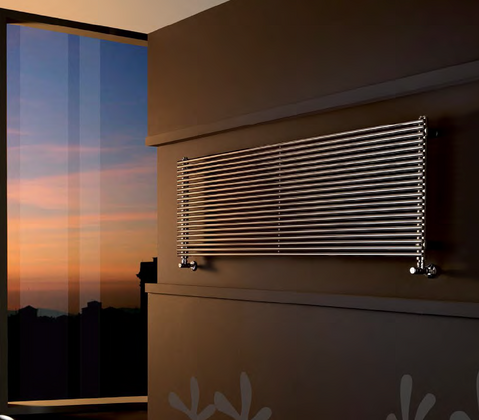 Buisradiator Giada 686x1700x56 horizontaal RVS gepol. 1283W DRL - afb. 1