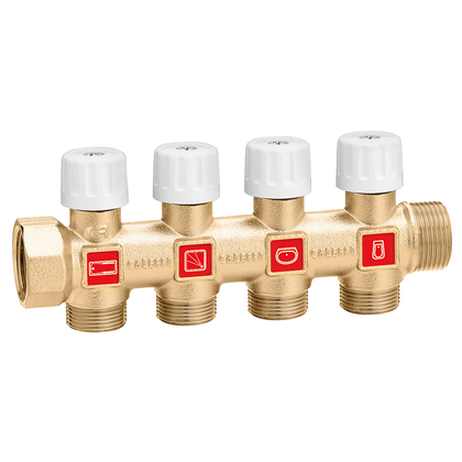 Caleffi verl.collector 3/4"x2 met afslui - afb. 1