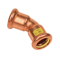 Copper-press Bocht 15mm 45gr.gas