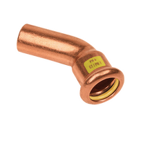 Copper-press Bocht 15mm 45gr.mof/spie ga