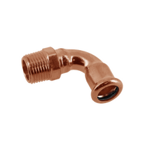Copper-press Knie 3/8" buitendraad x 15 mm