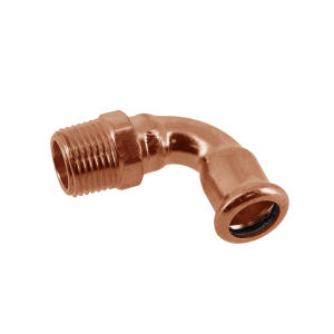 Copper-press Knie 3/8" buitendraad x 15 mm - afb. 1