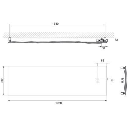 Designradiator Lola 450x1516x40 RVS gepol. horizontaal 700W DRL - afb. 2