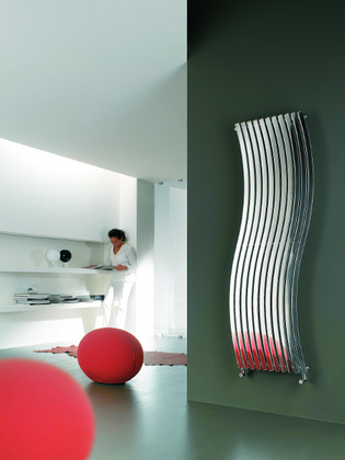 Designradiator Lola 570x1516x40 RVS gepol. horizontaal 645W DRL - afb. 1