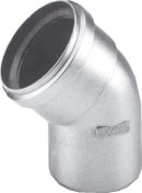 Dikwandig alu bocht 100mm 45gr. 451622