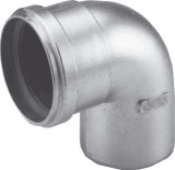 Dikwandig alu.bocht 100mm 90gr. 451620