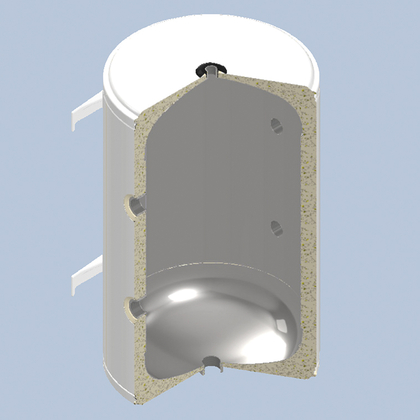 DRL buffervat 50 liter 6bar wand staal wit geisoleerd -10 graden C tot - afb. 3