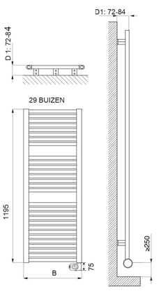 DRL E-Comfort Claudia 1195x400 600W 25cm snoer (VVE=50) DRL - afb. 2