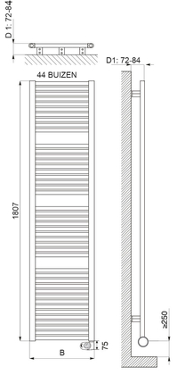 DRL E-Comfort Claudia 1807x400 900W 25cm snoer (VVE=50) DRL - afb. 2