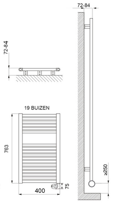 DRL E-Comfort Claudia 763x400 400W mat zwart DRL - afb. 2