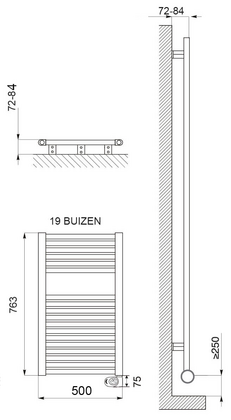 DRL E-Comfort Claudia 763x500 500W mat zwart DRL - afb. 2