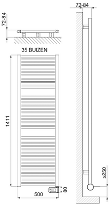 DRL E-Comfort Claudia Remote 1411x500 900W RAL9016 DRL - afb. 2