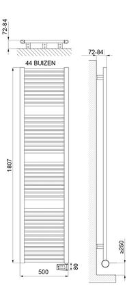 DRL E-Comfort Claudia Remote 1807x500 900W RAL9016 DRL - afb. 2