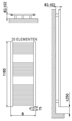 DRL E-Comfort Lisa 1160x500 500W 50cm snoer (VVE=50) DRL - afb. 2
