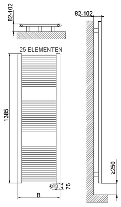 DRL E-Comfort Lisa 1385x400 500W 25cm snoer (VVE=50) DRL - afb. 2