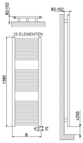 DRL E-Comfort Lisa 1385x500 700W 25cm snoer (VVE=50) DRL