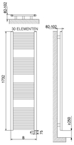 DRL E-Comfort Lisa 1732x500 900W 35cm snoer (VVE=50) DRL