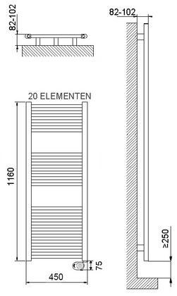 DRL E-Comfort Lisa EcoDD 1160x450 500W RAL9016 231245 - afb. 2