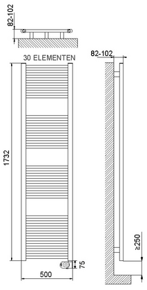 DRL E-Comfort Lisa EcoDD 1732x500 900W RAL9016 231805 - afb. 2