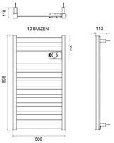 DRL E-Comfort Zion 898x508mm 750W wit RAL9010