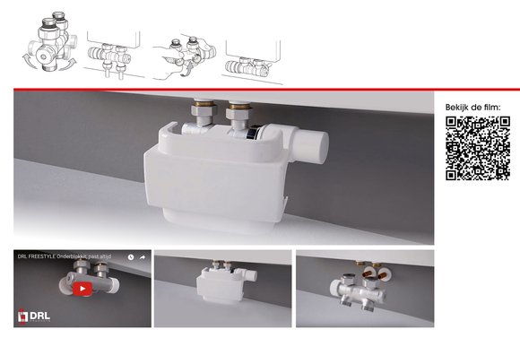 DRL Freestyle onderblok kit 50mm - complete set RAL 9016 - afb. 2