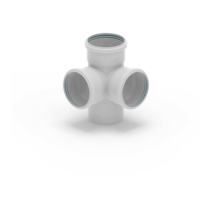 Dyka Stil dubbel haaks T-stuk 100mm 3x m - afb. 1