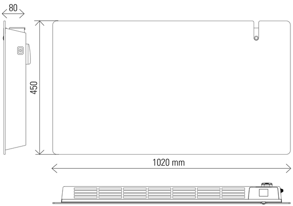 E-Comfort Erea infrarood radiator 450x1020 1500W zwart glas DRL - afb. 2