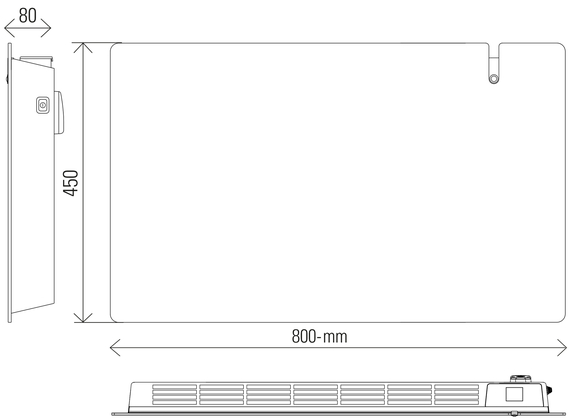 E-Comfort Erea infrarood radiator 450x800 1000W wit glas DRL - afb. 2