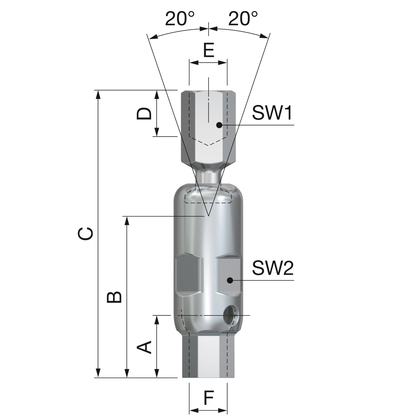 Flamco kogelscharnier KS10x10 M10xM10 Bu - afb. 2