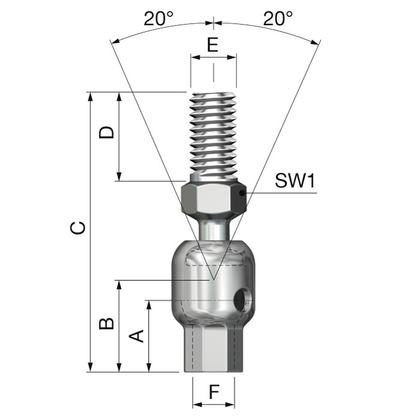 Flamco kogelscharnier KS10x10 M10xM10 Bu - afb. 4