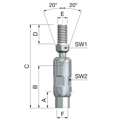Flamco kogelscharnier KS8x8 M8xM8 BixBu - afb. 6