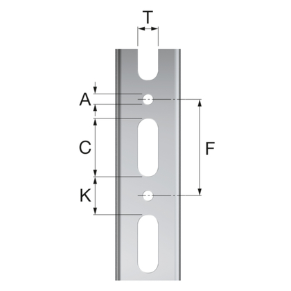 Flamco rail R1 verzinkt lengte a 2 mtr. - afb. 2