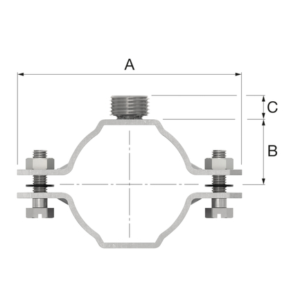 Flamco RSF beugel G3/4-M12-M16 x 370-387 - afb. 1