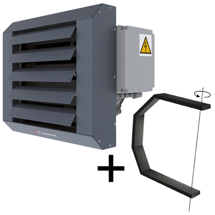 Flowair Luchtverwarmer LEO EL L GBS + montageconsole DRL - afb. 1