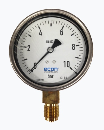 gAvilar manometer 100mm RVS 0-10bar 1/2" - afb. 1