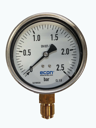 gAvilar manometer 100mm RVS 0-2,5bar 1/2 - afb. 1