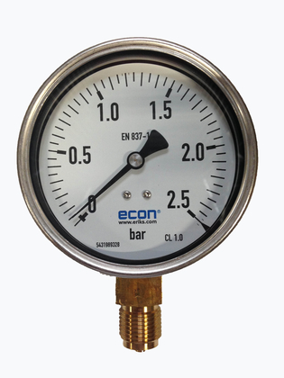 gAvilar manometer 100mm RVS 0-2,5bar 1/2 - afb. 1