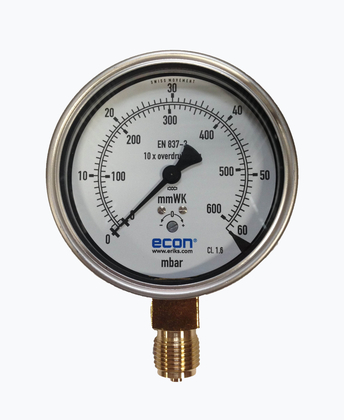 gAvilar manometer 100mm RVS 0-60mbar 1/2 - afb. 1