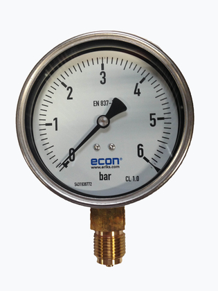 gAvilar manometer 100mm RVS 0-6bar 1/2"b - afb. 1