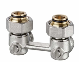HEI Vekotrim onderblok 2-p haaks VCR met G3/4" bu 0567-50.000