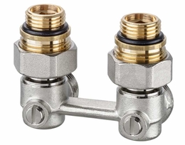 HEI Vekotrim onderblok 2-p haaks VCR met Rp 1/2" 0565-50.000
