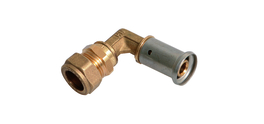 Henco Pers Knie met Cu Knel 16x15mm