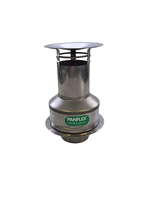 Inox QA dakkap D60 RVS + dakplaat rond k