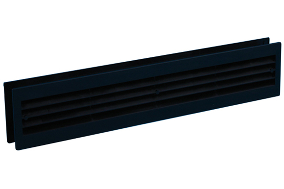 Nedco Deurrooster 455x90mm Zwart Kunstst - afb. 1