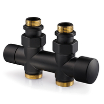 OVUS H-blok 2x1/2 50mm recht knop L/R therm.voorb mat zwart DRL